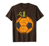 Halloween Shirts For Women Men Kids Boys Girls Halloween Soccer Ball Pumpkin Football Costume Boys Kids Men T-Shirt - size