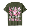 Pink Western Cowgirl Bday Party Family Matching Dada of The Birthday Cow-Girl Rodeo Cowgirl Bday T-Shirt - size chart