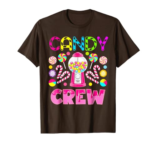 Candy Land Candy Crew Party Halloween Costumes T-Shirt - size chart