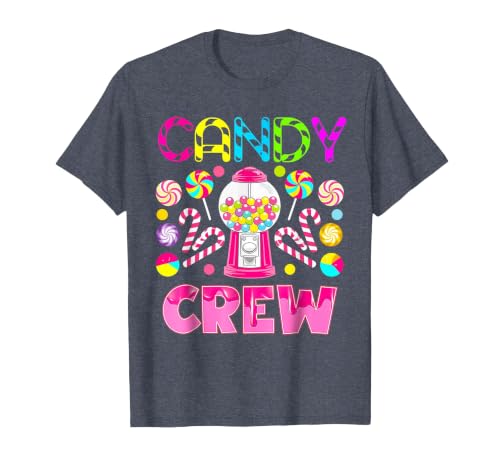 Candy Land Candy Crew Party Halloween Costumes T-Shirt - size chart