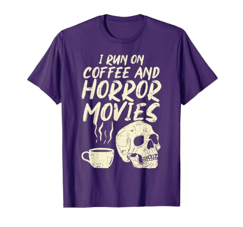 Halloween Shirts For Women Men Kids Boys Girls I Run Coffee Horror Movies Skull Skeleton Fun Halloween T-Shirt - size chart