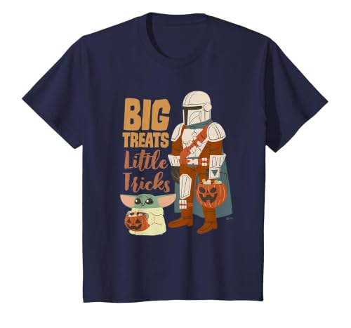 Star Wars Grogu The Mandalorian Halloween Big Treats T-Shirt - size chart