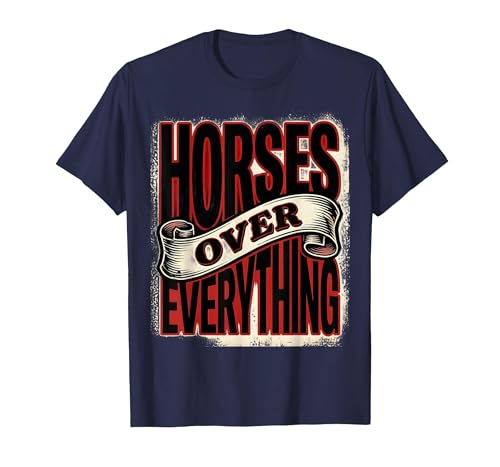 Mademark Horses Over Everything Equestrian Design T-Shirt - Men - size chart