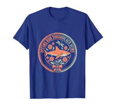 Mademark Oceans Run Through Her Veins Shark Woman T-Shirt