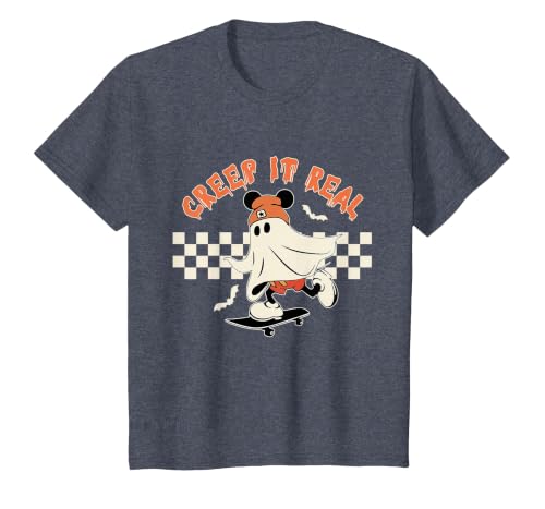 Halloween Creep it Real Vintage Ghost CKTEE2 Vintage Halloween Creep It Real Mouse Ghost Boy Fall Season T-Shirt - size chart