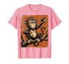 Mademark Smug Monkey Throwing Poop Funny Graphic T-Shirt - Men - size chart