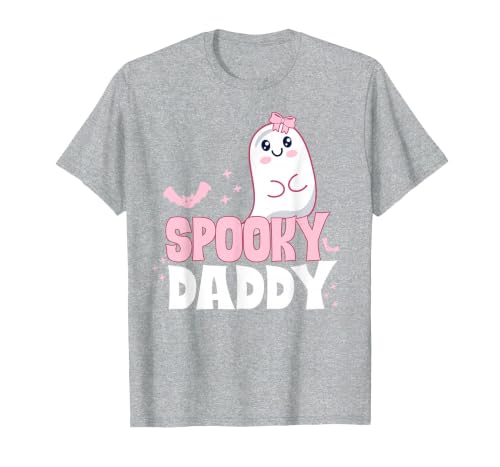 Spooky Family Cute Pink White Ghost Boo Halloween Spooky Daddy Family Cute Pink White Ghost Boo Halloween T-Shirt - size