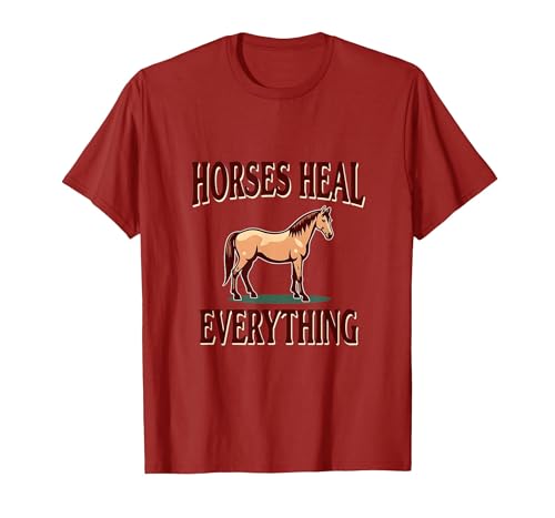 Mademark Horses Heal Everything Equestrian Women Design T-Shirt - Men - size chart