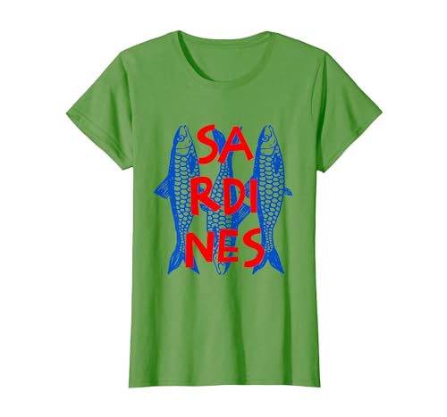 Vintage Sardine Tinned Fish Summer Tee Sardines Tinned Fish Retro Graphic for Men Women T-Shirt - size chart
