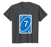 UNO Halloween Blue 7" Card T-Shirt - size chart