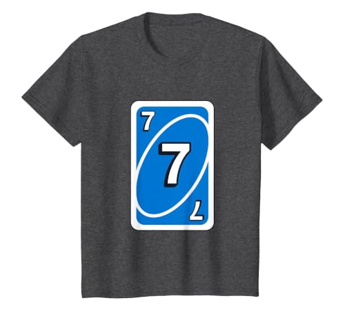 UNO Halloween Blue 7" Card T-Shirt - size chart