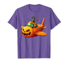 Funny Halloween Airplane Costume for Kid Boy Funny Airplane Pumpkin Pilot Lovers Halloween Mens Boys Kids T-Shirt - size