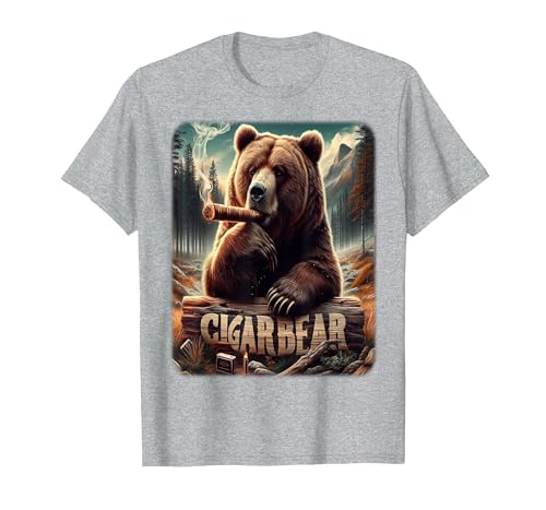 CigarKurt Cigar Smoking Cigar Bear T-Shirt - size chart