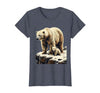 Mademark Mama Polar Bear and Cub Snowy Cliff Illustration T-Shirt - size chart