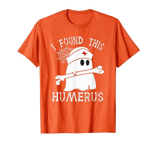 I Found This Humerus Funny Ghost Nurse Halloween T-Shirt - size chart