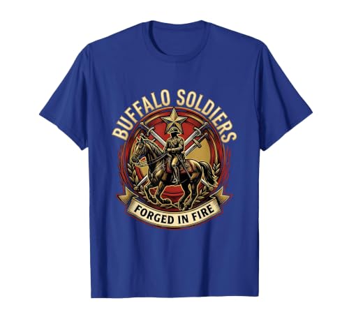 Mademark Buffalo Soldiers Forged in Fire Military Tribute T-Shirt - size chart