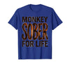 Mademark Monkey Sober For Life Funny Sobriety Design T-Shirt - Men - size chart