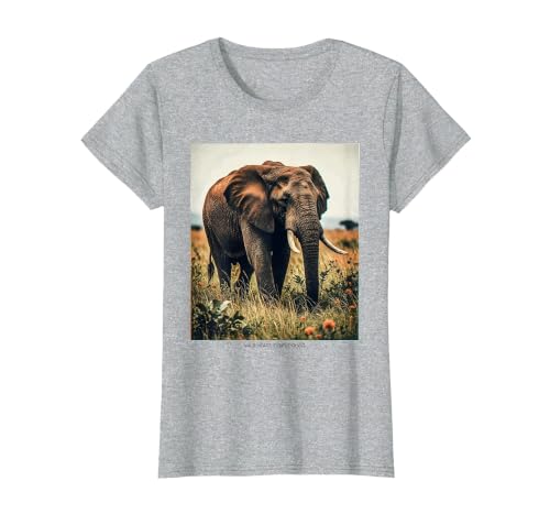 Mademark Wild Heart, Gentle Giant Elephant Nature Design T-Shirt - Women - size chart