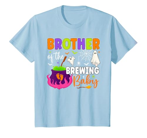Halloween Baby Shower Brewing Baby Family Matching Brother of Brewing Baby Halloween Theme Baby Shower Spooky T-Shirt - size