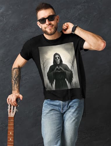 Tstars Pumpkin Halloween Shirt Men Scary Jack-O'-Lantern Face Funny Tee - size chart