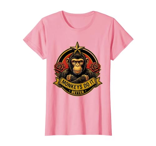 Mademark Monkeys Do It Better Funny Primate Design T-Shirt - Women - size chart