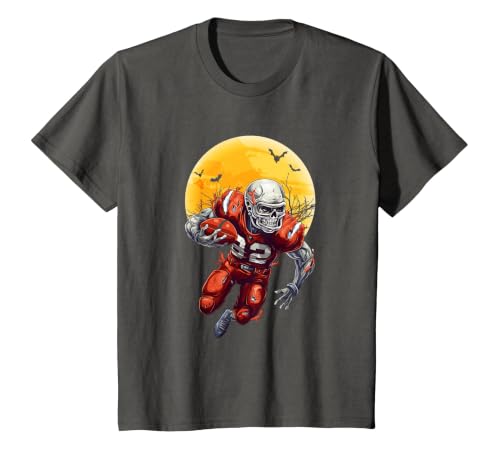 American Football Skeleton Halloween Shirt Football Fan T-Shirt - size chart