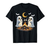 Halloween Tees and Spooky Ghosts Designs Ghosts Roasting Marshmallows Halloween Night Cute Novelty T-Shirt - size chart