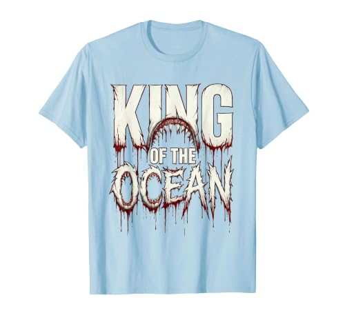 Mademark King of the Ocean Mens Shark Graphic Design T-Shirt - size chart