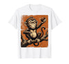 Mademark Smug Monkey Throwing Poop Funny Graphic T-Shirt - Men - size chart