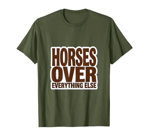 Mademark Horses Over Everything Equestrian Design T-Shirt - Men - size chart