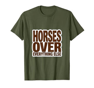 Mademark Horses Over Everything Equestrian Design T-Shirt - Men - size chart
