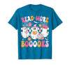 Read More Books Ghost Halloween Teacher Outfits Read More Books Ghosts Reading Book Funny Teacher Halloween T-Shirt - size