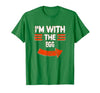 Halloween Mega Warehouse Vintage I'm with the Egg Lazy Halloween Costume T-Shirt - size chart