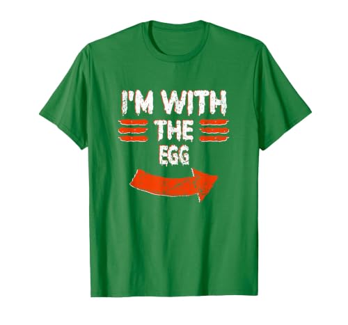 Halloween Mega Warehouse Vintage I'm with the Egg Lazy Halloween Costume T-Shirt - size chart