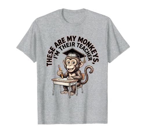 Mademark These Are My Monkeys I'm Their Teacher Circus Design T-Shirt - Men - size chart