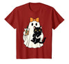 halloween iced coffee costume Cat Women Girls Cute Halloween Cat Ghost Drinking Coffee Ghost Women Girls T-Shirt - size chart