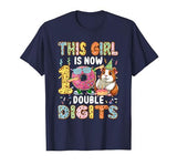 Rodent Birthday Costume Girl Costume 10 Double Digits Funny 10th Birthday Guinea Pig T-Shirt - size chart