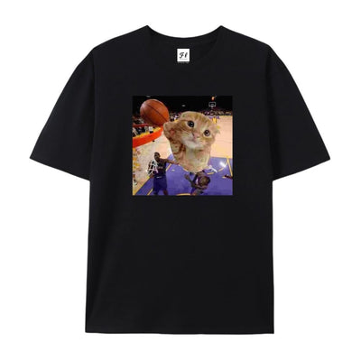 Chaierfei My cat is not the Greatest Basketball Player Orange Cat T-Shirt, Cat Meme Gift, Meme Shirts