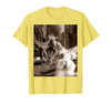 Funny Bunny Rabbit Selfie with T-Rex Tyrannosaurus Dinosaur T-Shirt — design detail