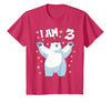 3 years old 3rd birthday Polar Bear Kids 3 Years Old 3 Birthday Polar Bears Boy Girl Polar Bear T-Shirt - size chart