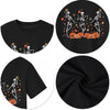 CAZYCHILD Halloween Shirts for Men Funny Halloween Pumpkin Shirt Dancing Skeleton Tee - size chart