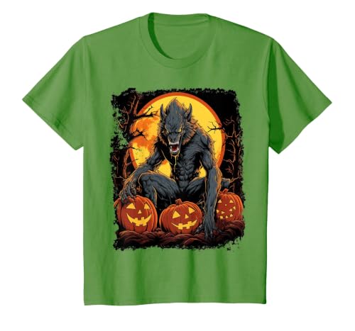 FrightNightFits Werewolf Orange Halloween T-Shirt - size chart