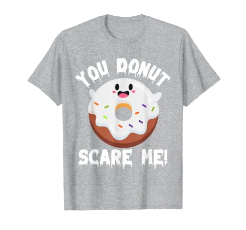 Donut Halloween Shirt Halloween Donut Costume Kids Men Women Doughnut Scare Me T-Shirt - size chart
