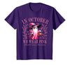 Ghost October Wear Pink Breast Cancer t -shir t Halloween Pink Ghost in October We Wear Pink Breast Cancer T-Shirt - size