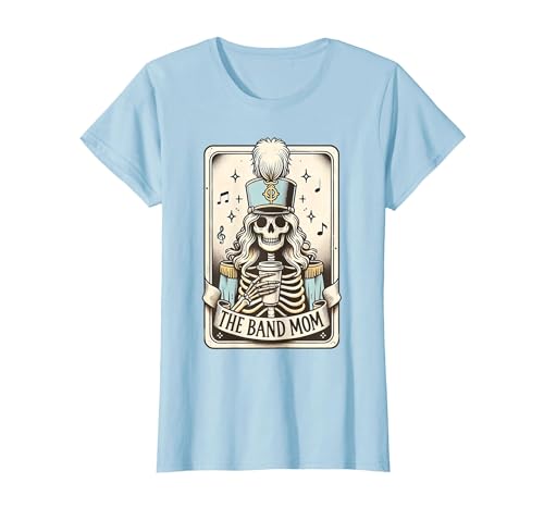 Marching Band Mom Tarot Card Skeleton Halloween Marching Band Mom Tarot Card Skeleton Mom Musical Instrument T-Shirt - size