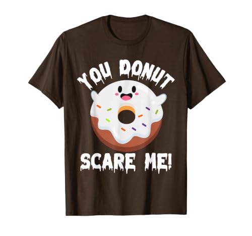 Donut Halloween Shirt Halloween Donut Costume Kids Men Women Doughnut Scare Me T-Shirt - size chart