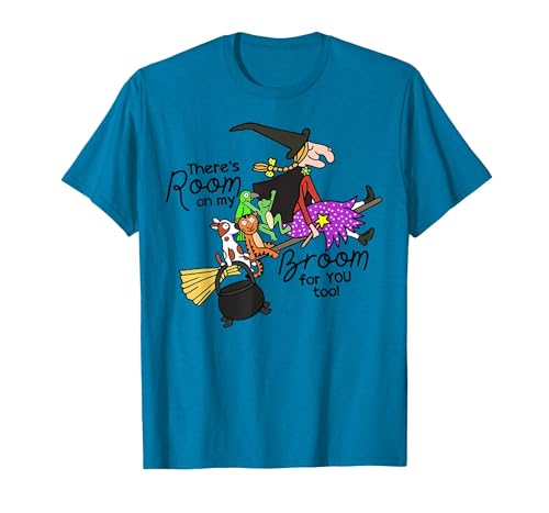 Funny Teacher Witch Tee Shirt There's Room On My Broom for You Too Teacher T-Shirt - size chart