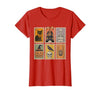 Halloween Stamp Cute Ghost Cute Fall Apparel Vintage Halloween Stamp Cute Ghost Pumpkin Cat Retro Fall T-Shirt - size chart