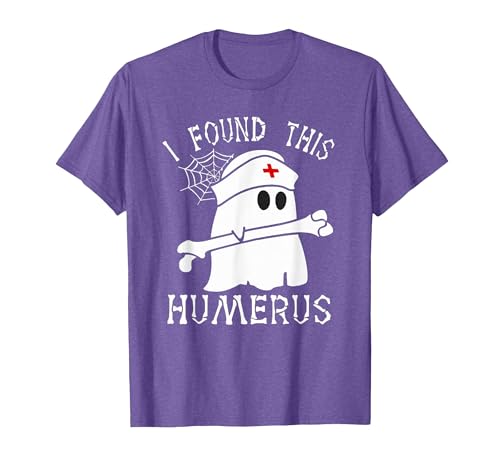 I Found This Humerus Funny Ghost Nurse Halloween T-Shirt - size chart