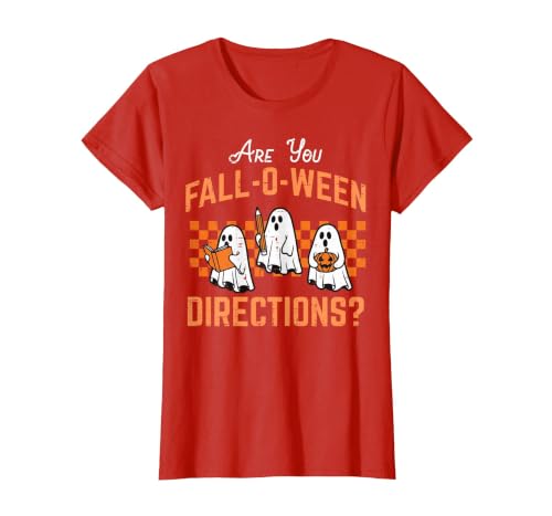 Halloween Shirts For Women Men Kids Boys Girls are You Falloween Directions Funny Halloween Teacher Teach T-Shirt - size